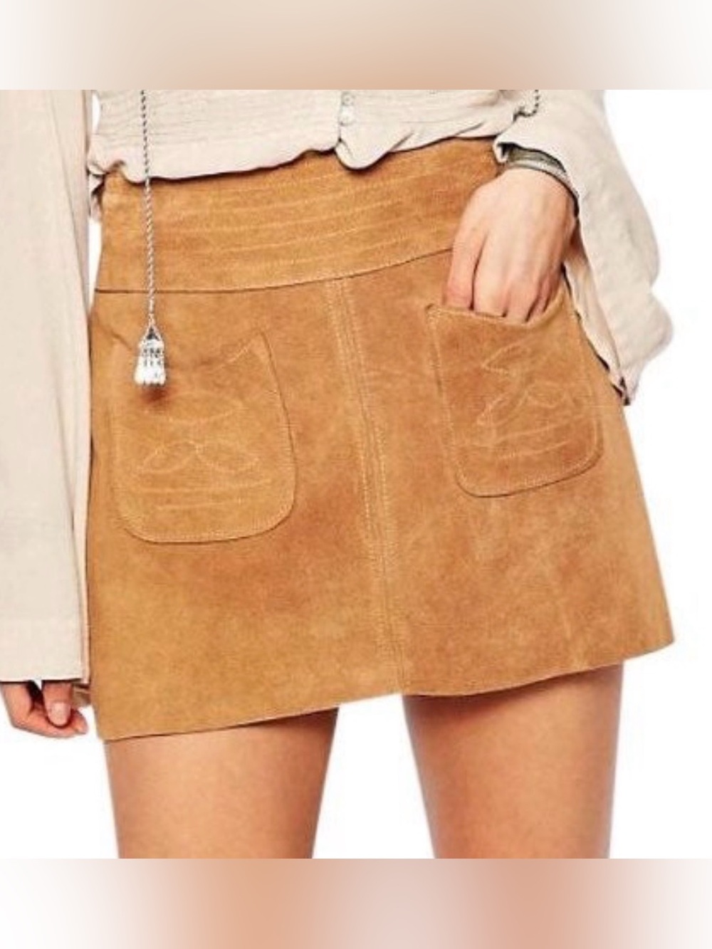 Free People Suede Pocket Mad Love Mini Skirt